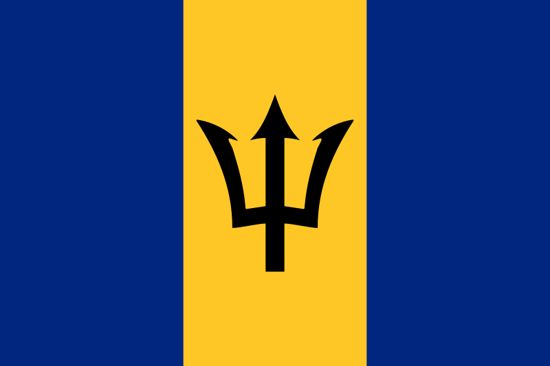 Samolepka - vlajka Barbados - BDS