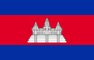Samolepka - vlajka Kambodža - Cambodia - K