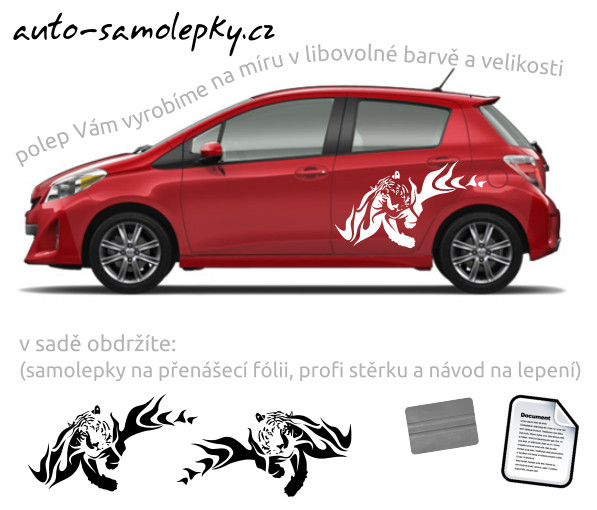 Polepy na boky auta - tygr - b0027
