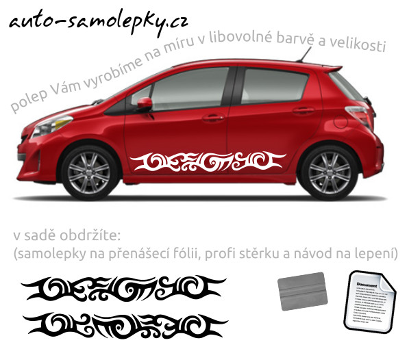 Polepy na boky auta - tribal tattoo - b0042