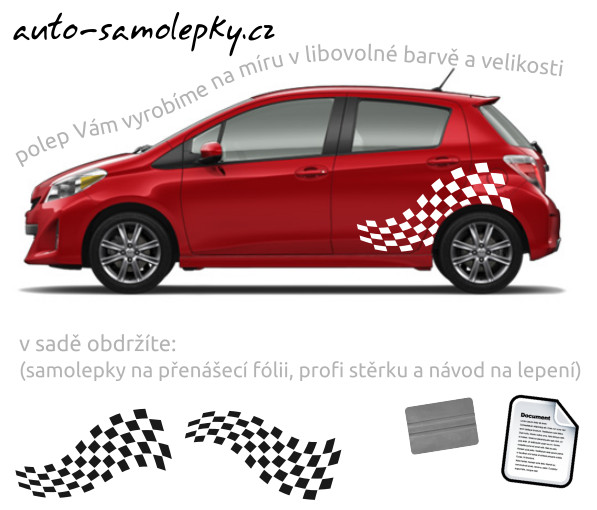 Polepy na boky auta - achovnice - b0055