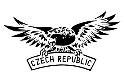 Samolepka CZ - Czech Republic + orel, 0687