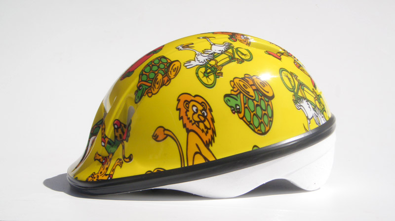 Dětská cyklistická helma na kolo - žlutá (zvířátka)