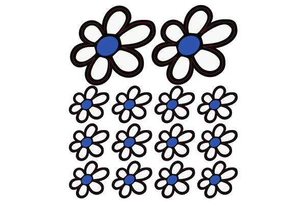 Samolepka - květiny modré