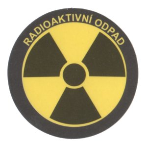 Samolepka - radioaktivní odpad
