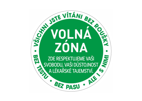 Samolepka - Voln zna - prmr 13 cm